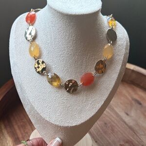Dana Buchanan Multi-Color Gemstone and Hammered Metal Necklace - Women Jewelry